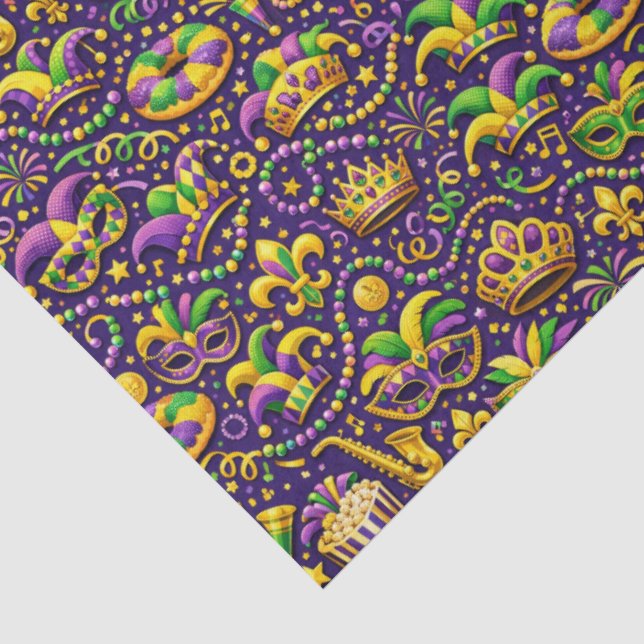 Papel De Seda Tissue Puf para Fiesta de Mardi Gras (Detalle)