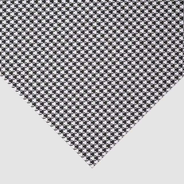 Papel De Seda Tissue Sheets, Black White Houndstooth Pattern (Detalle)