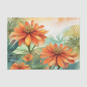 Papel De Seda Titonia tropical exótica acuarela