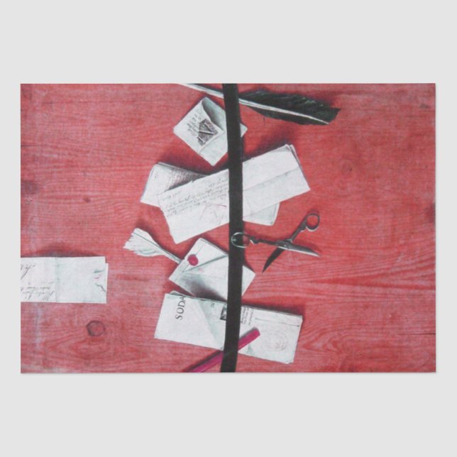 PAPEL DE SEDA TITULAR DE LA CARTA EN MADERA ROJA (Anverso)