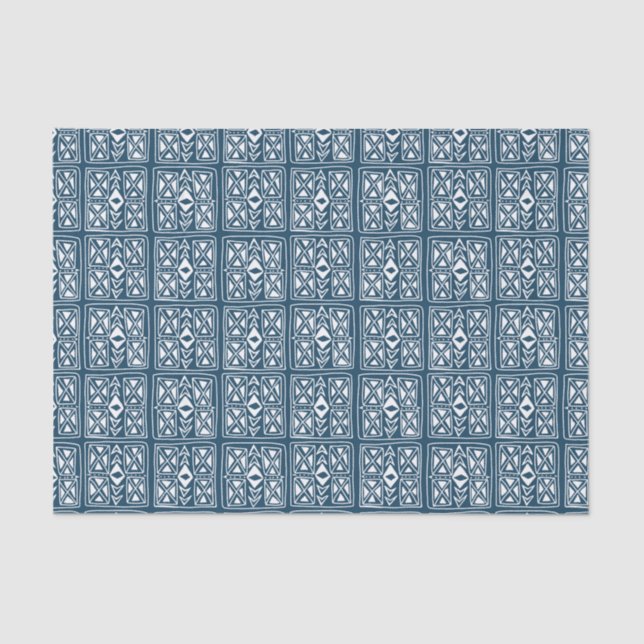 Papel De Seda Tivoli Tile Blue White Pattern (Anverso)