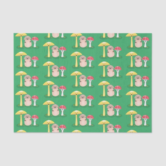 Papel De Seda Toadstool de hongos de hongo de kawaii (Anverso)