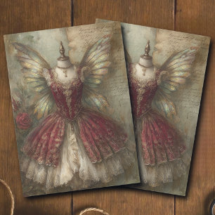Papel De Seda Tocado de Hada Caprichoso Rojo Traje de Ballet Dec