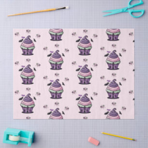 Papel De Seda Tocante tierno Cupcake & Lollipops patrón murciéla