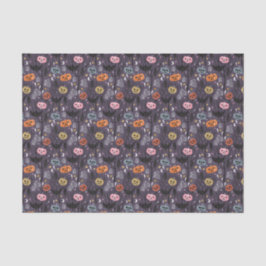 Papel De Seda Tocantes calabazas, murciélagos y lápidas de Hallo