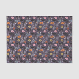 Papel De Seda Tocantes calabazas, murciélagos y lápidas de Hallo