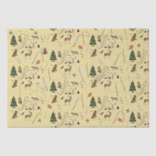 Papel De Seda Todas las ocasiones Animales de Woodland Planta Or