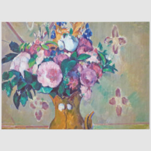 Papel De Seda Todavía la vida con flores, Paul Cezanne