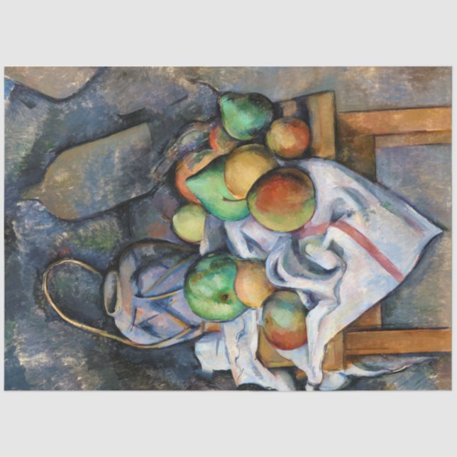 Papel De Seda Todavía la vida con las frutas, Paul Cezanne (Anverso)