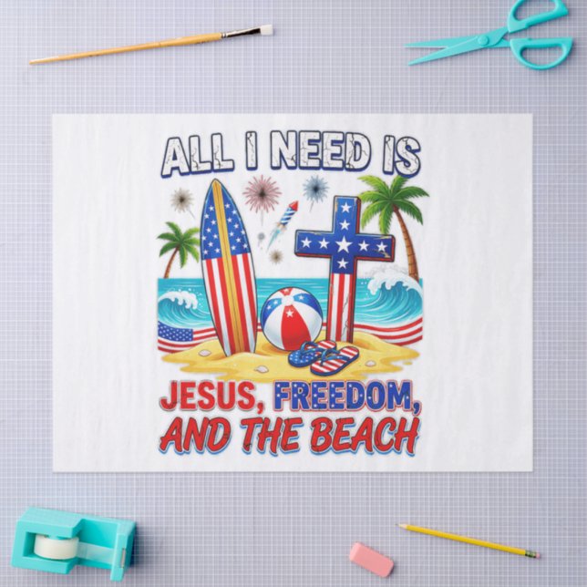 PAPEL DE SEDA TODO LO QUE NECESITO ES JESÚS (Artesanía)