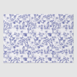 Papel De Seda Toile azul y blanco