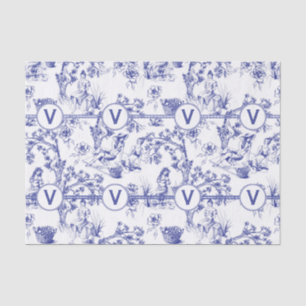 Papel De Seda Toile azul y blanco