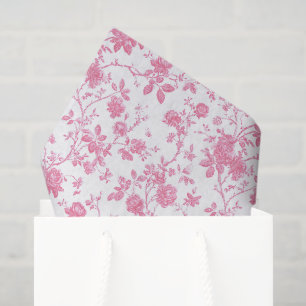 Papel De Seda Toile Chinoiserie color rosa Floral