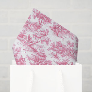 Papel De Seda Toile Chinoiserie color rosa Floral