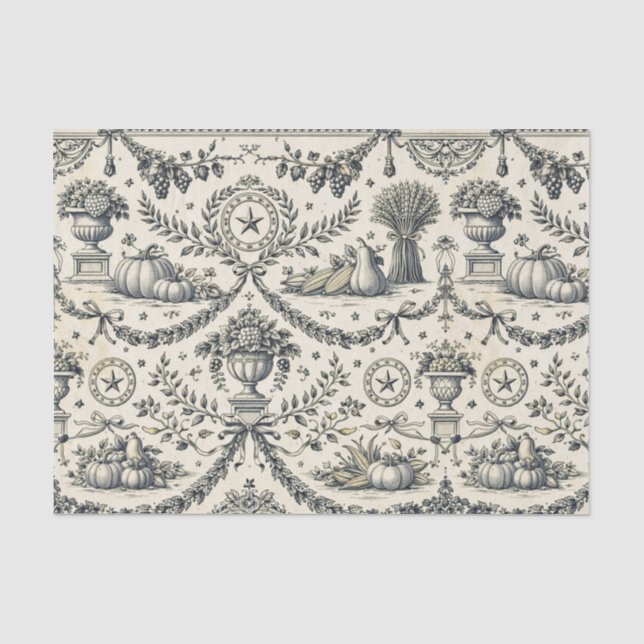 Papel De Seda Toile Cosecha Azul Colonial (Anverso)