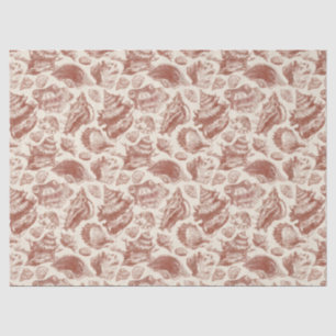 Papel De Seda Toile Costero Vintage de Conchas en Tonos Cálidos 