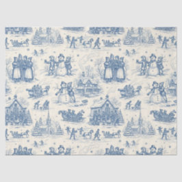 Papel De Seda Toile de Chinoiserie Azul de Invierno