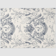 Toile de gallo y granja campestre azul vintage fra