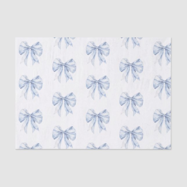 Papel De Seda Toile de Jouy Blue Elegant Bow (Anverso)