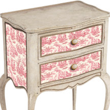 Toile De Jouy Campestre Floral Rojo Vintage