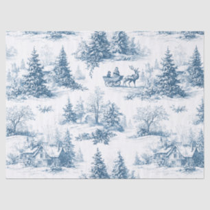 Papel De Seda Toile de Jouy Invernal Vintage - Navidad Clásica