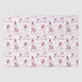 Papel De Seda Toile del desfile de Snowman - rojo