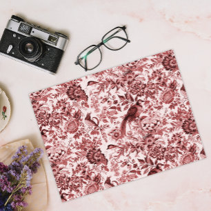Papel De Seda Toile du Jouy Red Garden Elegancia