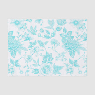 Papel De Seda Toile floral verde azulado