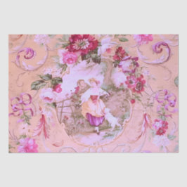 Papel De Seda Toile Victoriano Estilo Rococo Decoración Floral R