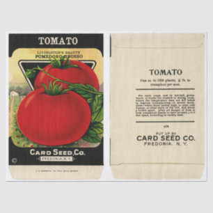 Papel De Seda Tomate e instrucciones del paquete de semillas de