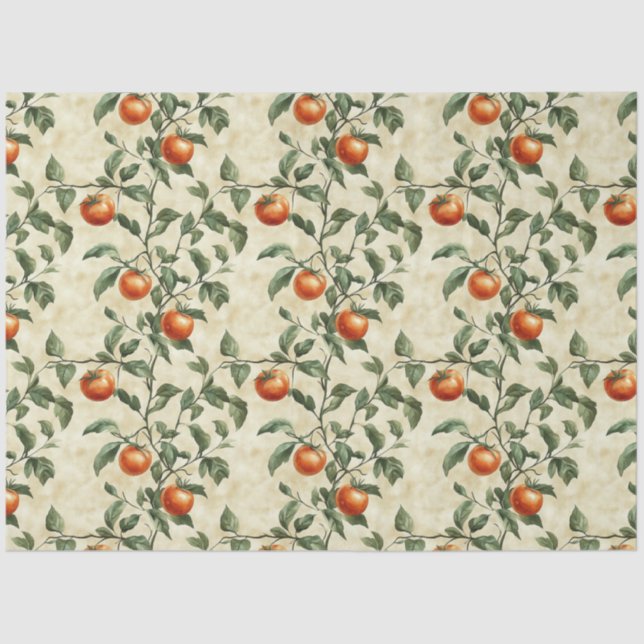 Papel De Seda Tomates acuarelas en el vino (Anverso)