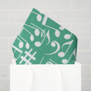 Papel De Seda Tonalidades de Océano Azul Verde Turquesa Notas Mu