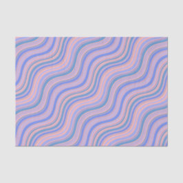 Papel De Seda Tonos de líneas onduladas azules y Naranjas