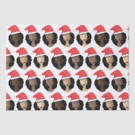 Papel De Seda Tonos de Melanin Mujeres Negras Navidades Santa Ha