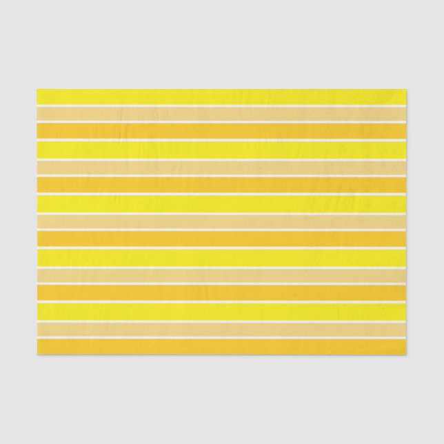 Papel De Seda Tonos de rayas amarillas (Anverso)