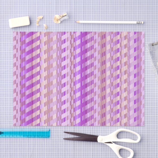 Papel De Seda Tonos de rayas moradas (Artesanía)