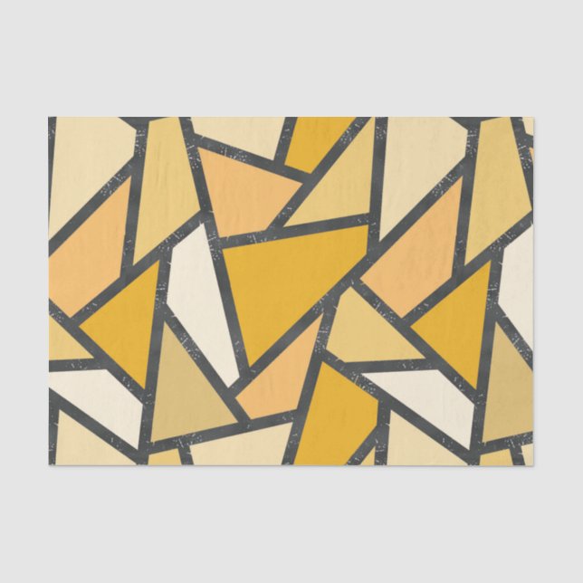 Papel De Seda Tonos de vidrio manchado amarillo (Anverso)