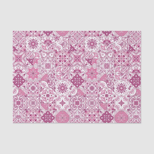 Papel De Seda tonos mediterráneos/ azulejos (Anverso)