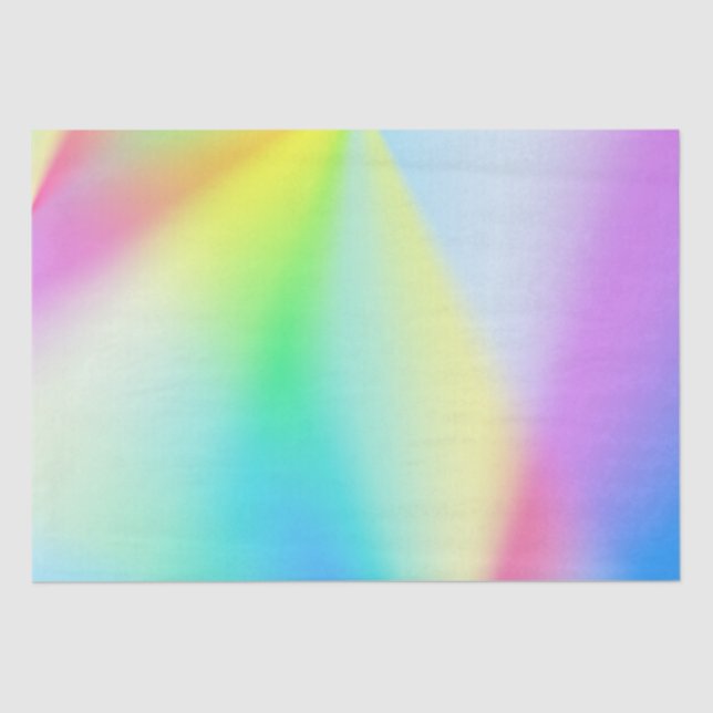 Papel De Seda Tonos modernos de arcoiris pastel imitación iridis (Anverso)