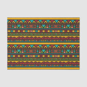 Papel De Seda Tonos terrestres de patrón tribal dibujados a mano