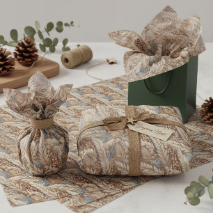 Papel De Seda Tonos Terrosos Navidad Patrón Alegre #21 ID1009