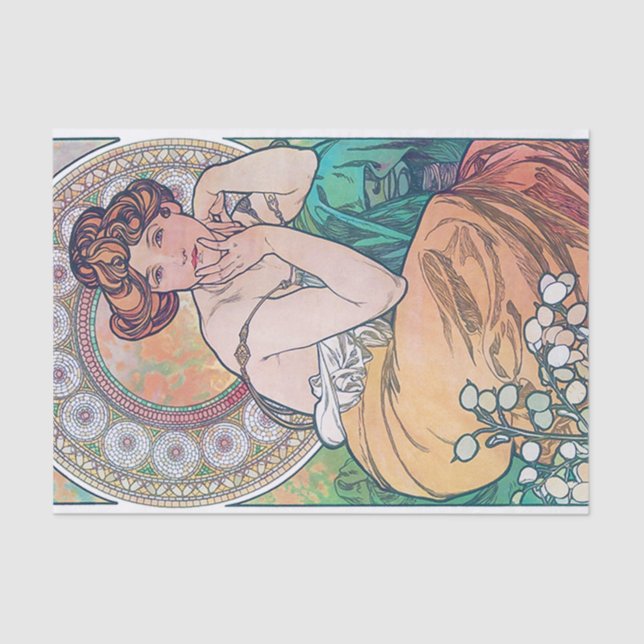 Papel De Seda Topaz (Cuatro Joyas), Alphonse Mucha (Anverso)