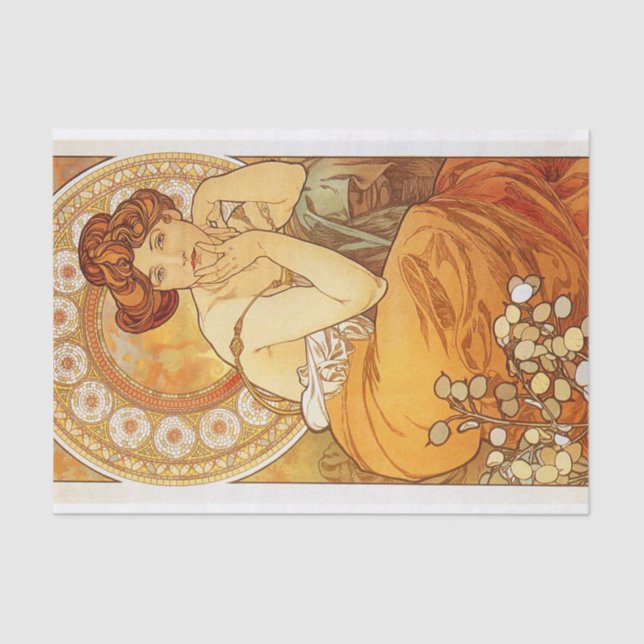 Papel De Seda Topaz por Alphonse Mucha (Anverso)