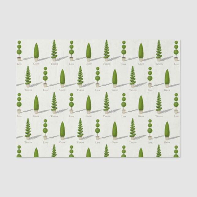 Papel De Seda Topiarios de Cypress de Personalizable "Crecer en  (Anverso)