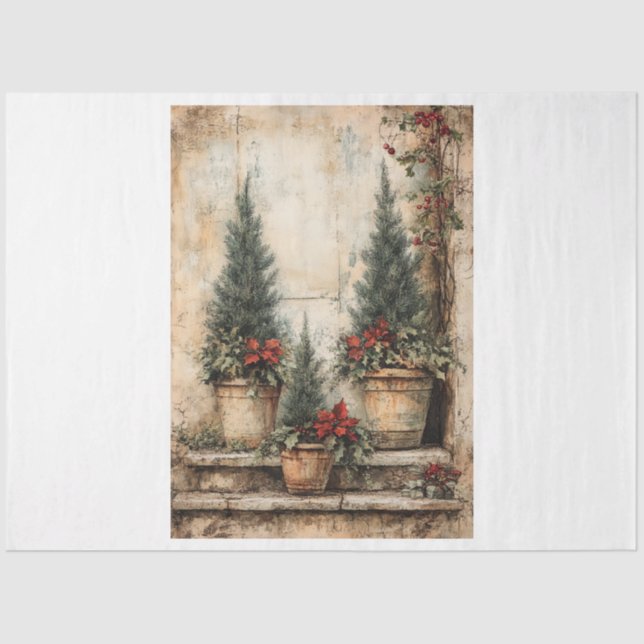 Papel De Seda Topiary Potted navidades (Anverso)