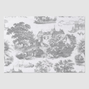 Papel De Seda Toque clásico de campo francés de color gris