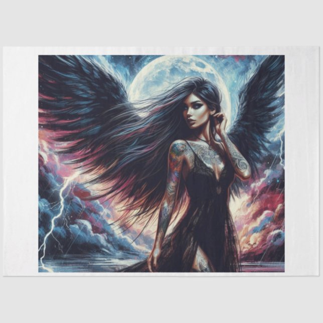 Papel De Seda Tormenta de ángel oscuro (Anverso)