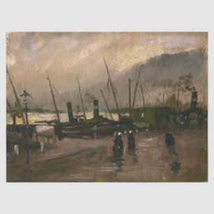 Papel De Seda Tormenta en el puerto de los pescadores de Amsterd