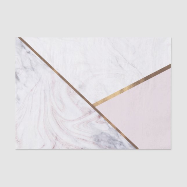 Papel De Seda Tornillo de mármol dorado y Glam de bronce rosado  (Anverso)