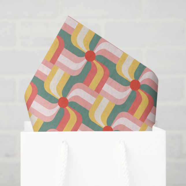 Papel De Seda Tornillos geométricos coloreados abstractos (Bolsa de regalo)